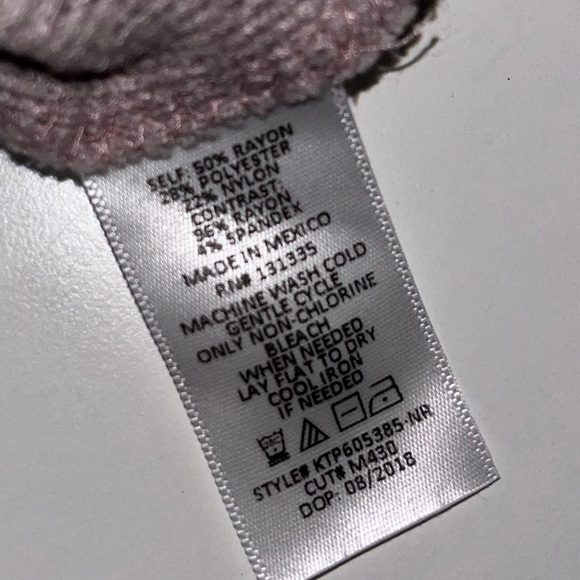 Socialite Nordstrom Striped Women’s Varsity Scoop Neck Sweater in Mauve/Maroon - Picture 5 of 5